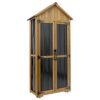 Gowoodhut GF34 Wood & Metal Outdoor Storage Shed with Waterproof Roof, Garden Tool Shed with 6 T-Hinge, 4 Reinforced feet with Metal Brackets and 6 Adjustable feet