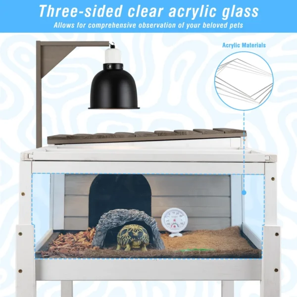 Gowoodhut TOR03 Tortoise Habitat with Leakproof Tray Reptile Cage with Legs for Small Animals Indoor & Outdoor - Image 3