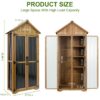 Gowoodhut GF34 Wood & Metal Outdoor Storage Shed with Waterproof Roof, Garden Tool Shed with 6 T-Hinge, 4 Reinforced feet with Metal Brackets and 6 Adjustable feet - Image 3