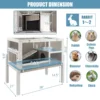 Gowoodhut PET37 Elevated Rabbit Hutch Indoor Wooden Bunny House with Detachable Legs - Image 3