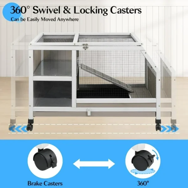 Gowoodhut PET38 Small Animals Cage with Ramp Large Habitat for Hedgehog Gerbil & Rat - Image 13
