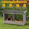 Gowoodhut PET55 Chicken Nesting Box, 2 Compartments Wooden Chicken Coop, Wall-Mounted Nesting Boxes - Image 4
