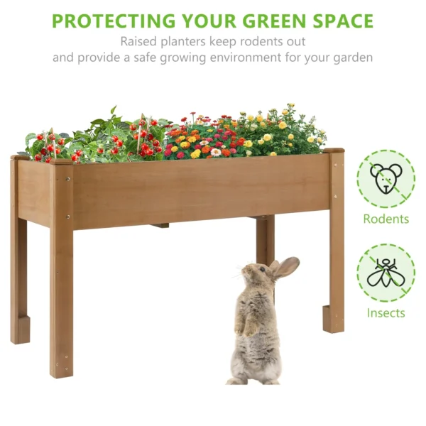Gowoodhut GF28 Raised Garden Beds with Legs, Outdoor Wood Elevated Garden Box with L-Connection Tabs, Leg Reinforcement，Suitable for Vegetables, Flowers and Herbs, Easy to Assemble,46.7 X 23.1 X 29.7IN - Image 4