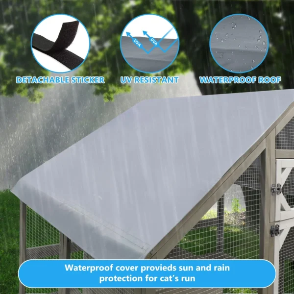 Gowoodhut PET03 Catio Outdoor Cat Enclosure for Multiple Cats Wooden Walk in Cats Shelter Kitty Enclosure - Image 4