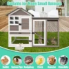 Gowoodhut RAB17 Rabbit Hutch Indoor 2-Story Bunny Cage Outdoor with Run for Small Animals, Gray - Image 5