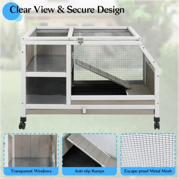 Gowoodhut PET38 Small Animals Cage with Ramp Large Habitat for Hedgehog Gerbil & Rat - Image 11
