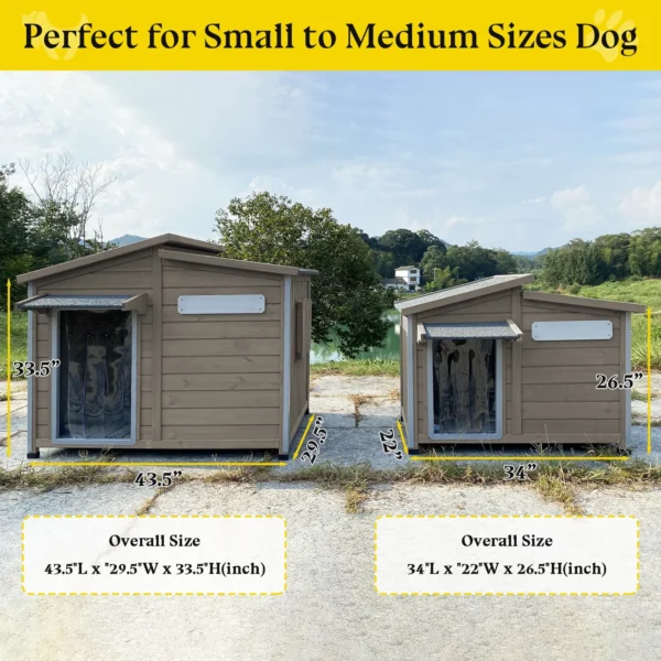 Gowoodhut PET69 Dog House Outdoor, Large Wooden Dog Kennel Indoor with Window - Image 6
