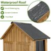 Gowoodhut GF34 Wood & Metal Outdoor Storage Shed with Waterproof Roof, Garden Tool Shed with 6 T-Hinge, 4 Reinforced feet with Metal Brackets and 6 Adjustable feet - Image 6