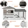Gowoodhut PET35 Rabbit Hutch Indoor Outdoor 57 "L Bunny Hutch with Pull Out Tray - Image 6