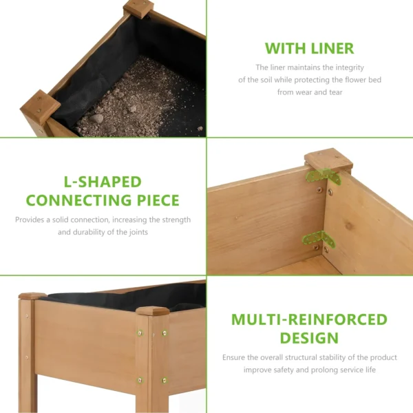 Gowoodhut GF28 Raised Garden Beds with Legs, Outdoor Wood Elevated Garden Box with L-Connection Tabs, Leg Reinforcement，Suitable for Vegetables, Flowers and Herbs, Easy to Assemble,46.7 X 23.1 X 29.7IN - Image 6