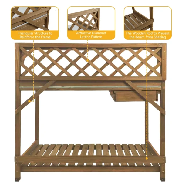 Gowoodhut GF11 Outdoor Garden Potting Bench Table,41" L Wooden Potting Table Work Bench for Horticulture - Image 6