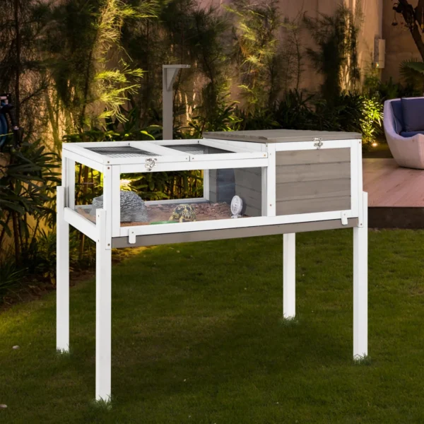 Gowoodhut TOR03 Tortoise Habitat with Leakproof Tray Reptile Cage with Legs for Small Animals Indoor & Outdoor - Image 7