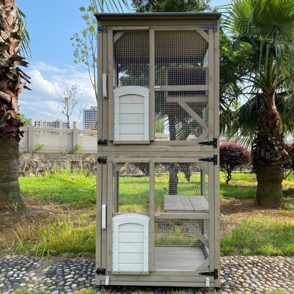 Gowoodhut CAT18 Cat Enclosures Outdoor for Cats, Wooden Outdoor Cat Enclosure on Wheels Attach to Window Catio - Image 7