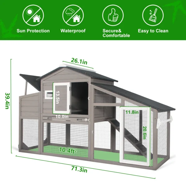 Gowoodhut PET01 Chicken Coop Wooden Poultry Cage - Image 4