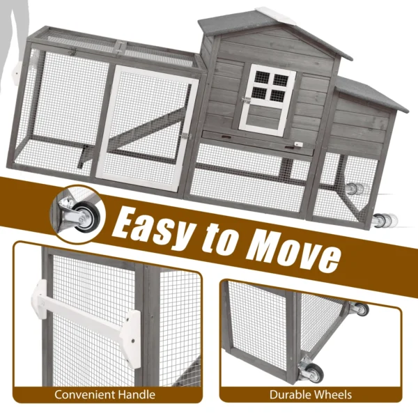 Gowoodhut PET21W Wooden Chicken Coop Rabbit Cage with Nesting Box - Image 6